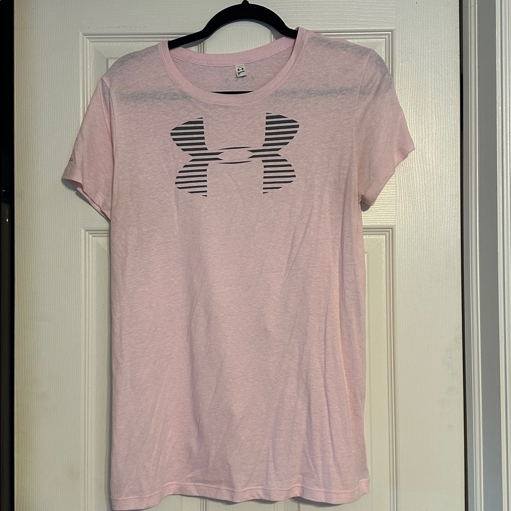 Under Armour Light Pink Tee with Black Logo